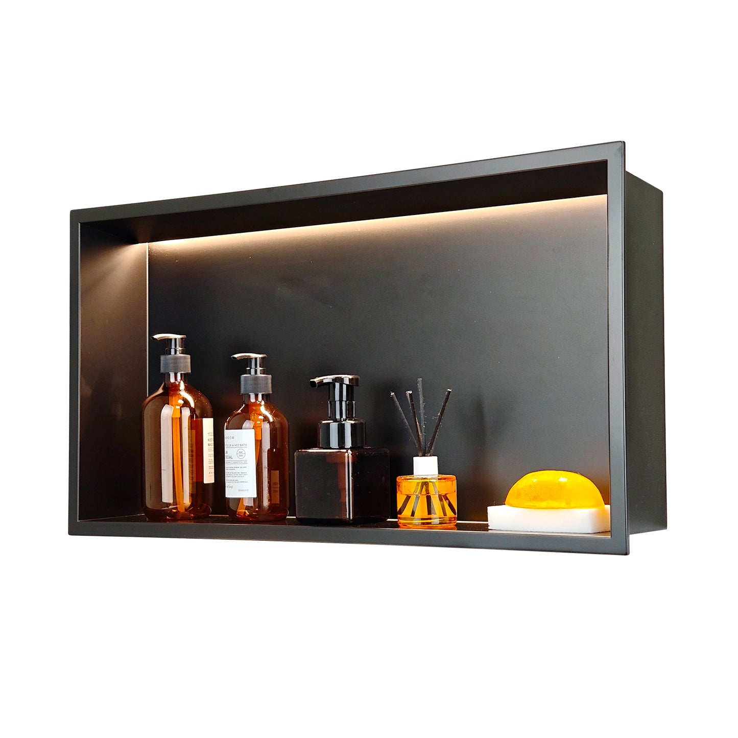 FIESONO Stainless Steel 12" x 25" Shower Niche with Light
