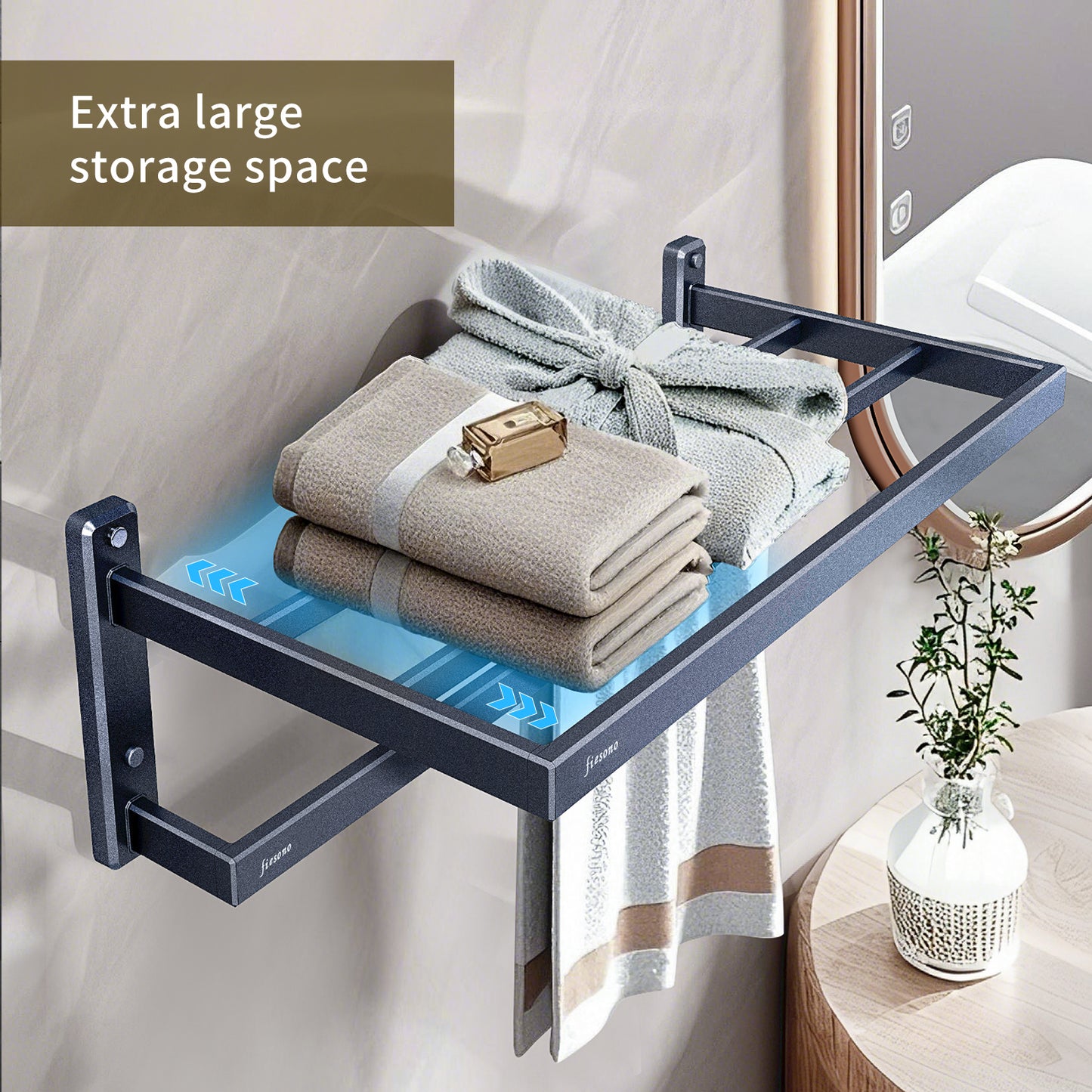 FIESONO Bathroom Double Bar Towel Rack
