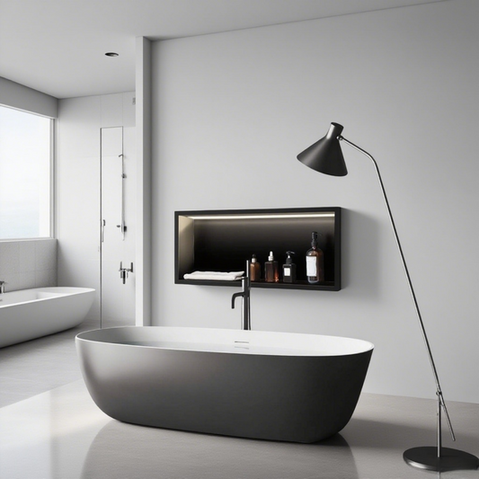 FIESONO Stainless Steel 12" x 25" Shower Niche with Light