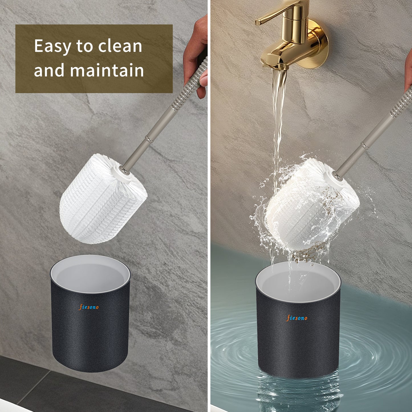FIESONO Toilet Brush and Holder Set