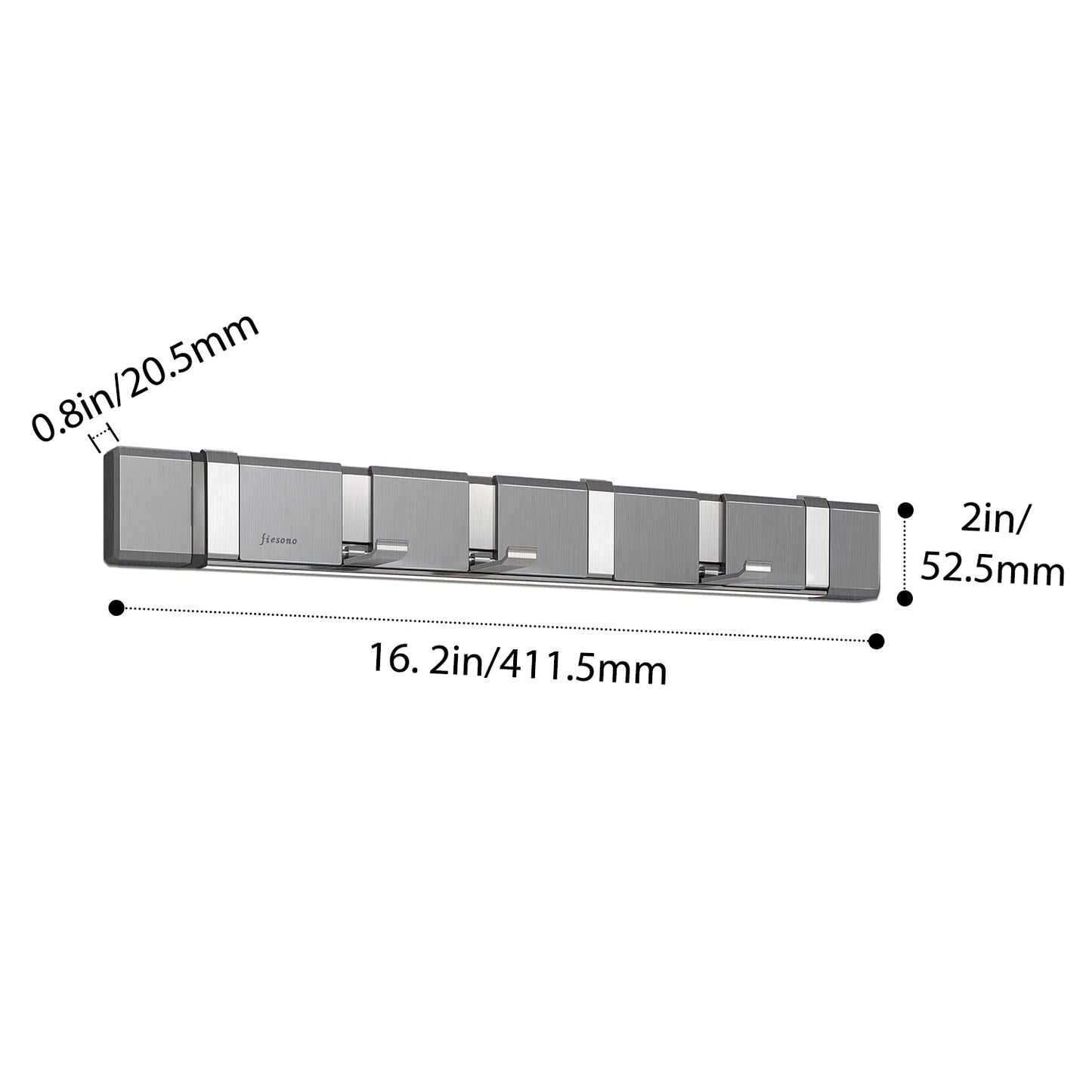FIESONO Stainless Steel Wall Mount Folding Coat Hooks with 2 Foldable Space Saving Hooks