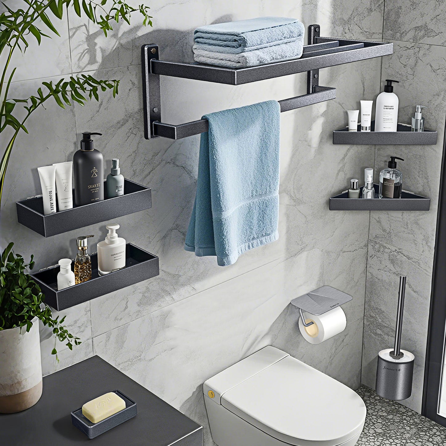 FIESONO Bathroom Double Bar Towel Rack
