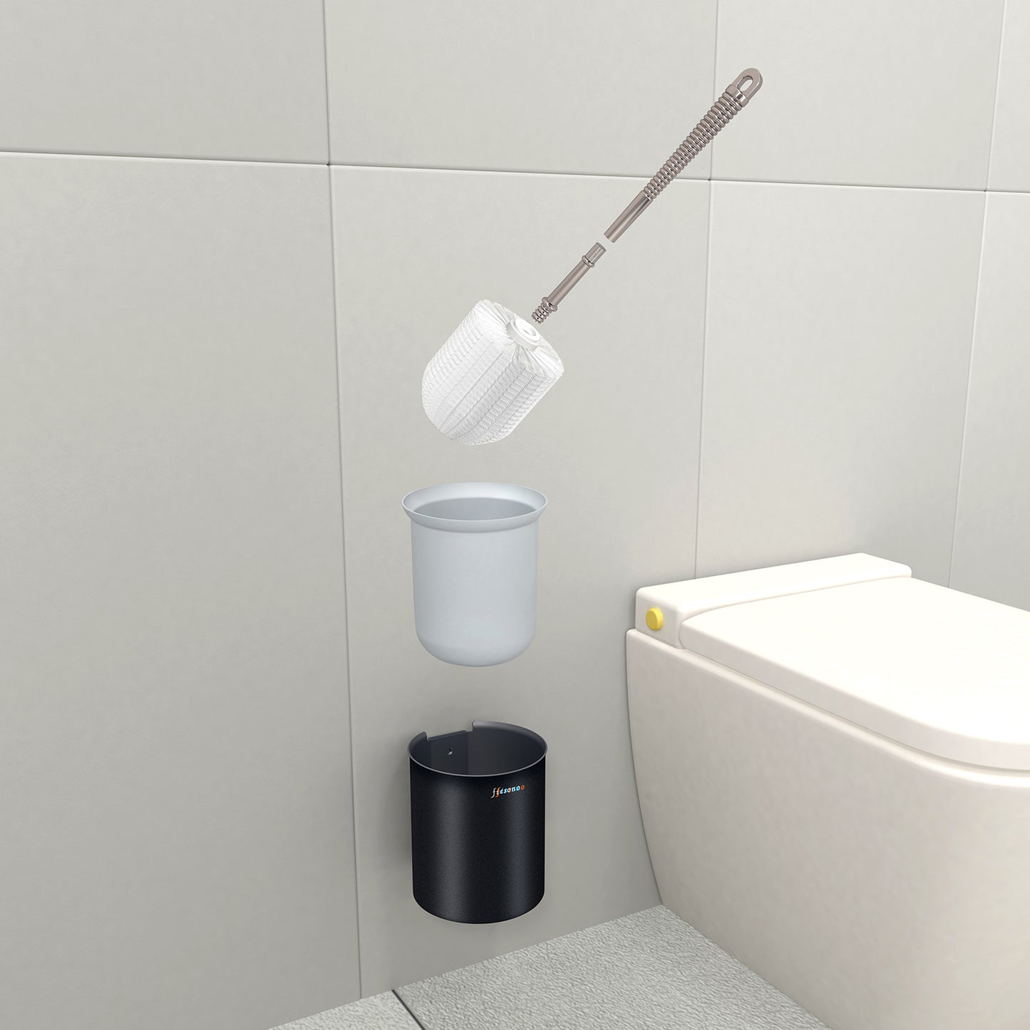FIESONO Toilet Brush and Holder Set