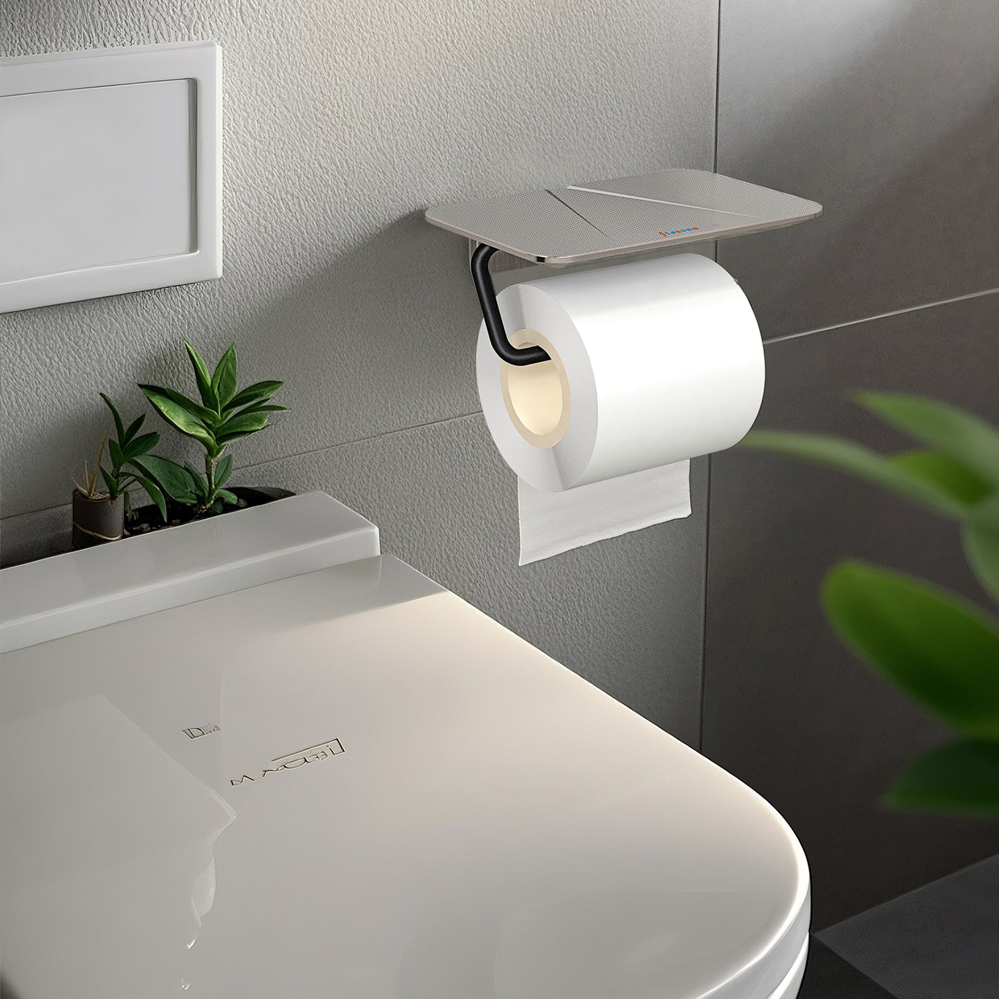 FIESONO Toilet Paper Holder with Shelf