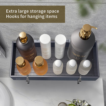 FIESONO Metal Shower Caddy with HOOKS (1 Pack)