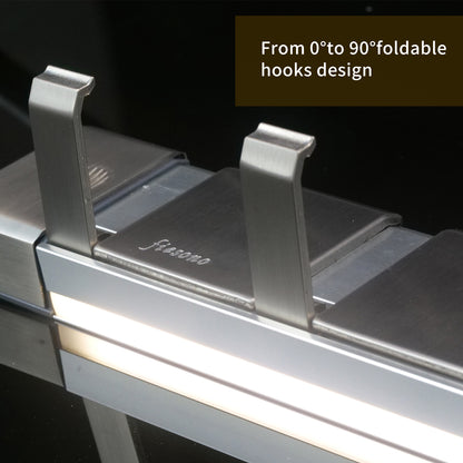 FIESONO Stainless Steel Lighted Wall Mount Folding Coat Hooks with 6 Foldable Space Saving Hooks