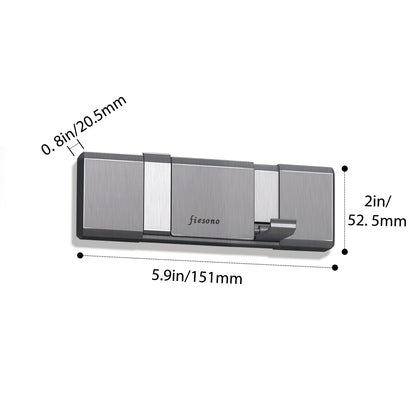 FIESONO Stainless Steel Wall Mount Folding Coat Hooks with 6 Foldable Space Saving Hooks