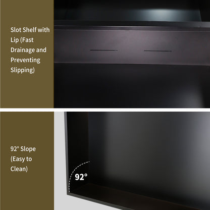 FIESONO Stainless Steel 12" x 24" Shower Niche with Shelf
