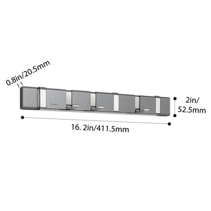 FIESONO Stainless Steel Wall Mount Folding Coat Hooks with 2 Foldable Space Saving Hooks