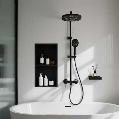 FIESONO Stainless Steel 12" x 24" Shower Niche with Shelf