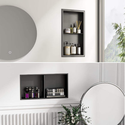 FIESONO Stainless Steel 12" x 24" Shower Niche with Shelf